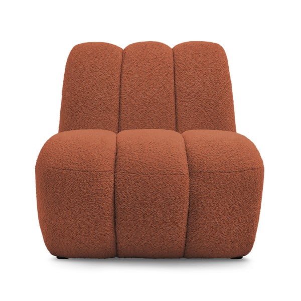 Křeslo z textilie bouclé v cihlové barvě Janissaire – Bobochic Paris-image-3