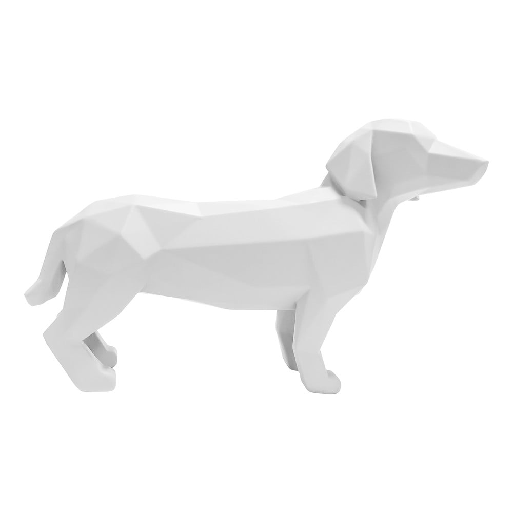 Matně bílá soška PT LIVING Origami Standing Dog, výška 20,8 cm