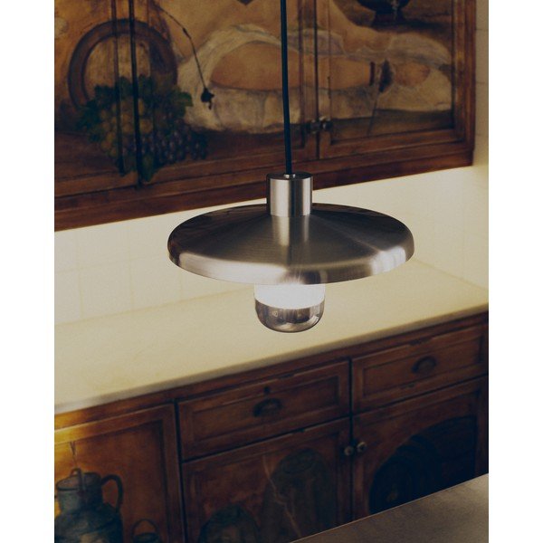 Závěsné svítidlo ve stříbrné barvě s kovovým stínidlem Nuvira – Kave Home-image-2