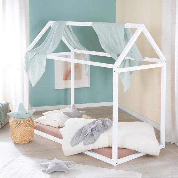 Bílá domečková dětská postel 70x140 cm Montessori – Roba-image-3