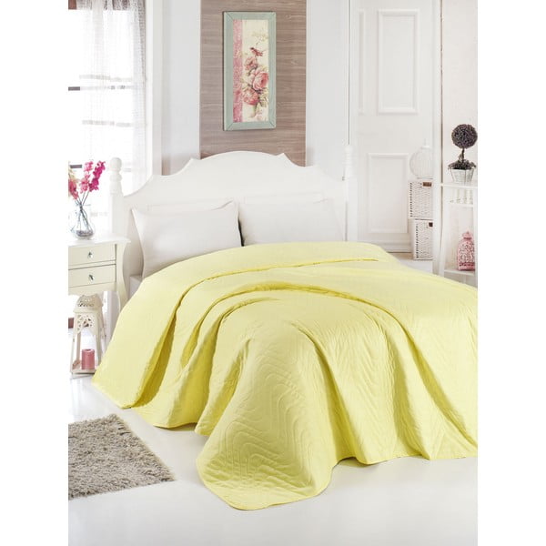 Žlutý přehoz přes postel Dream 200 x 220 cm