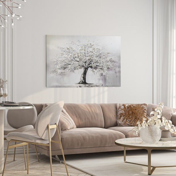 Obraz s ručně malovanými prvky na plátně 70x100 cm White Tree – Styler-image-1