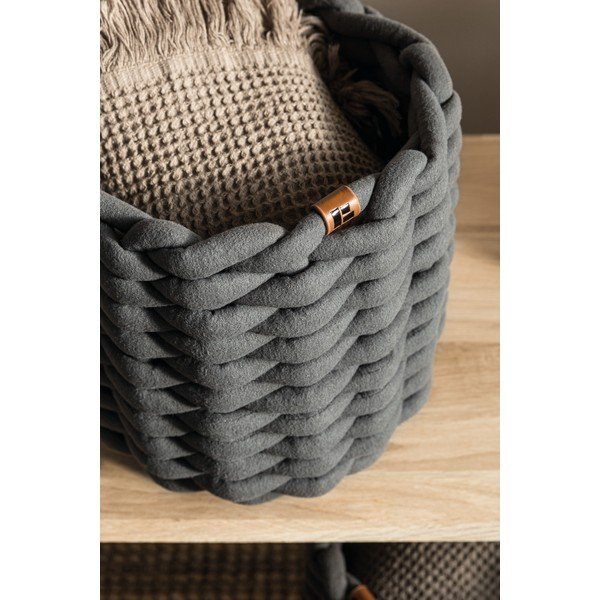 Látkový košík ø 21x17 cm Peach Skin Round S – Bigso-image-2