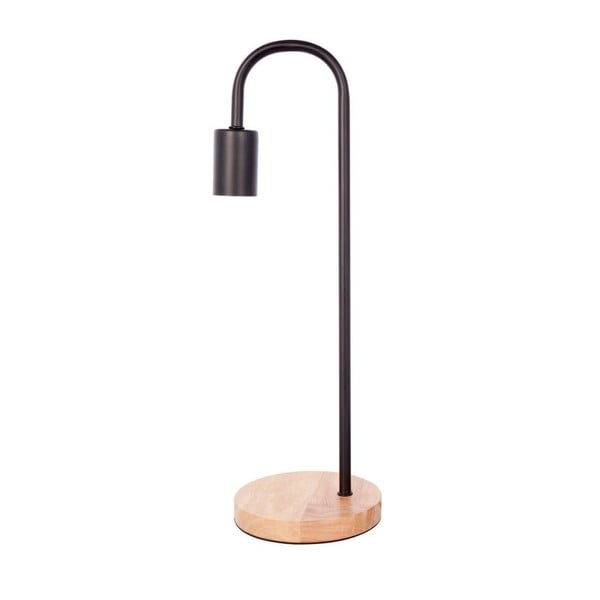 Ručně vyráběná stolní lampa v černé barvě s dřevěným podstavcem Vivorum Avedi