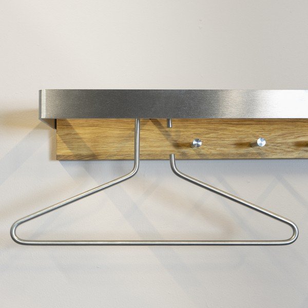 Kovový nástěnný věšák ve stříbrné a přírodní barvě Noa – Spinder Design-image-1