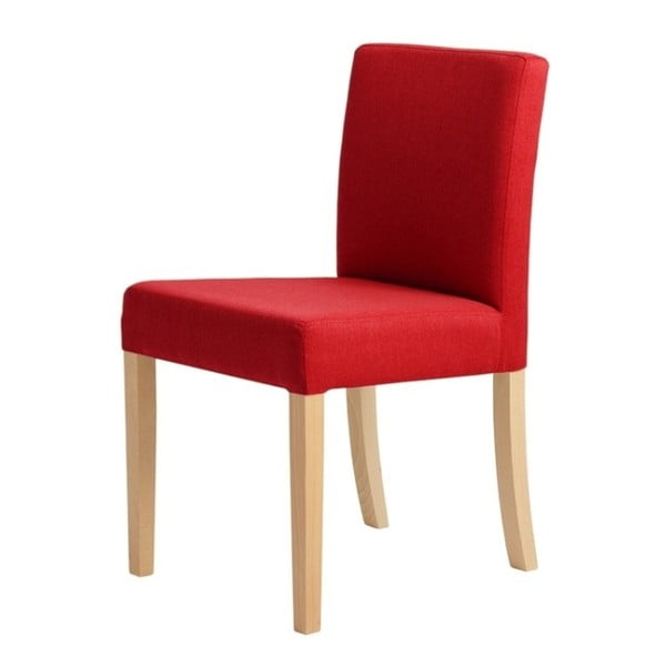 Červená židle s přírodními nohami Custom Form Wilton