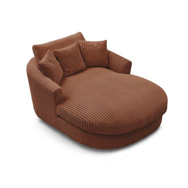 Oranžové manšestrové křeslo Belem – Bobochic Paris-image-4