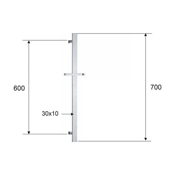 Nástěnná mosazná sprchová tyč ve zlaté barvě s posuvným držákem 70 cm – Sapho-image-1