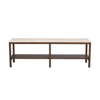 Hnědo-béžový konzolový stolek s deskou z kamene 140x40 cm Orwel - Rowico