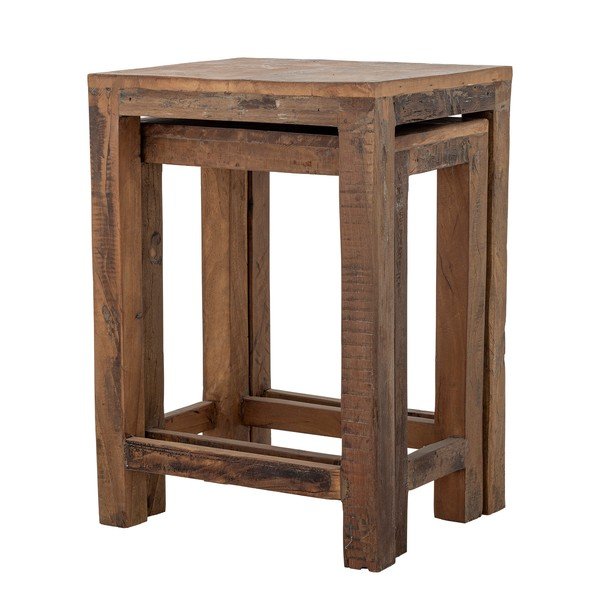 Odkládací stolky v sadě 2 ks z recyklovaného dřeva 40x36 cm Galen – Bloomingville-image-2