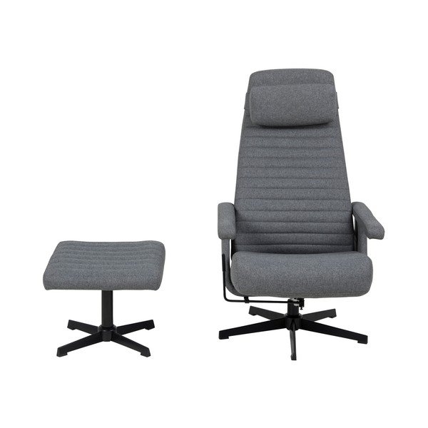 Tmavě šedé polohovací křeslo s podnožkou Actona Tranby-image-3