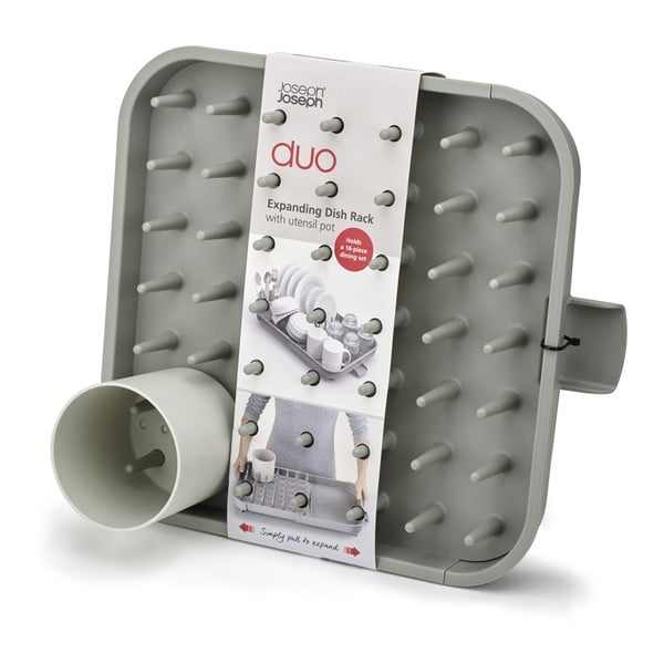 Šedý nastavitelný plastový odkapávač 34x37 cm Duo – Joseph Joseph-image-4