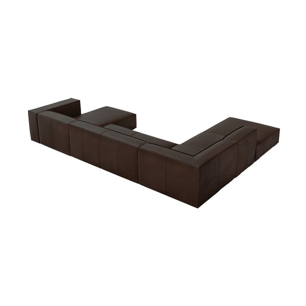 Tmavě hnědá kožená rohová pohovka (levý roh) Madame – Windsor & Co Sofas-image-4