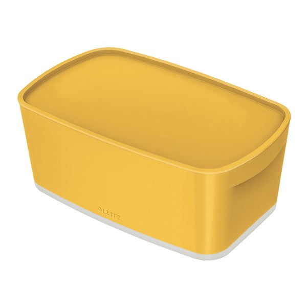 Žlutý přenosný box s víkem Leitz Cosy Mailorder, objem 5 l