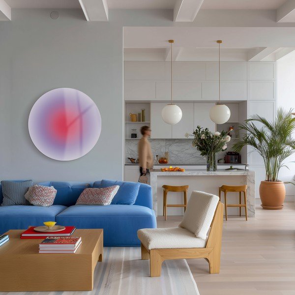 Tištěný skleněný obraz ø 70 cm Halo – Styler-image-1