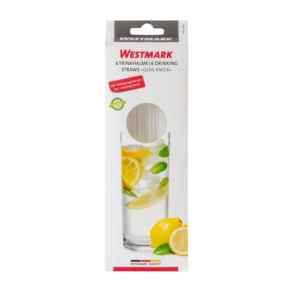 Sada 6 zahnutých skleněných brček Westmark-image-1