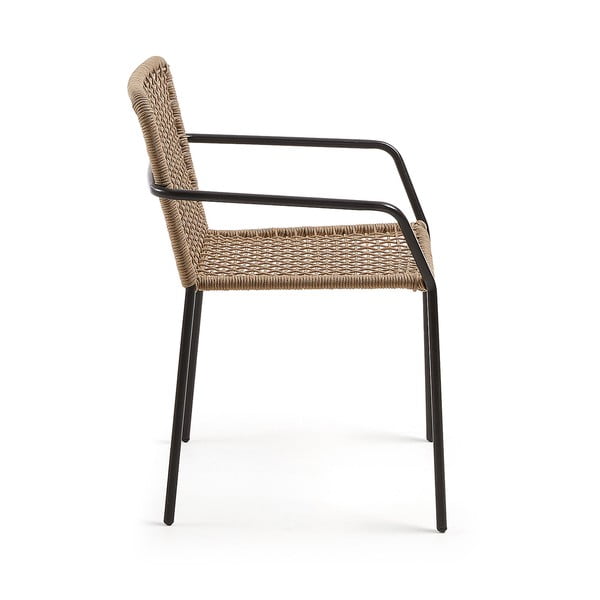 Béžová zahradní židle s ocelovou konstrukcí Kave Home Bomer-image-2