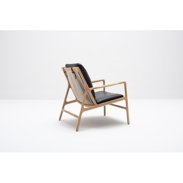 Kožené křeslo v černo-přírodní barvě Dedo – Gazzda-image-4