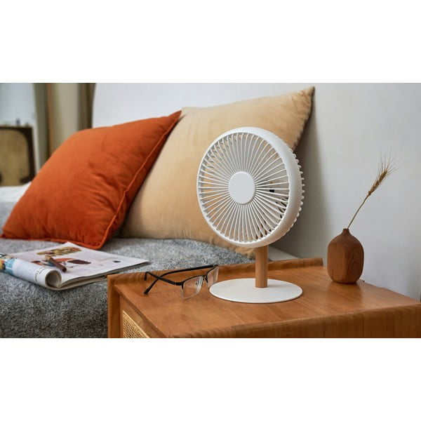 Krémová stolní lampa s ventilátorem na dálkové ovládání (výška 26 cm) Beyond – Gingko-image-4