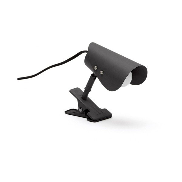 Černá kovová stolní lampa s klipem (výška 16 cm) Jula – Kave Home