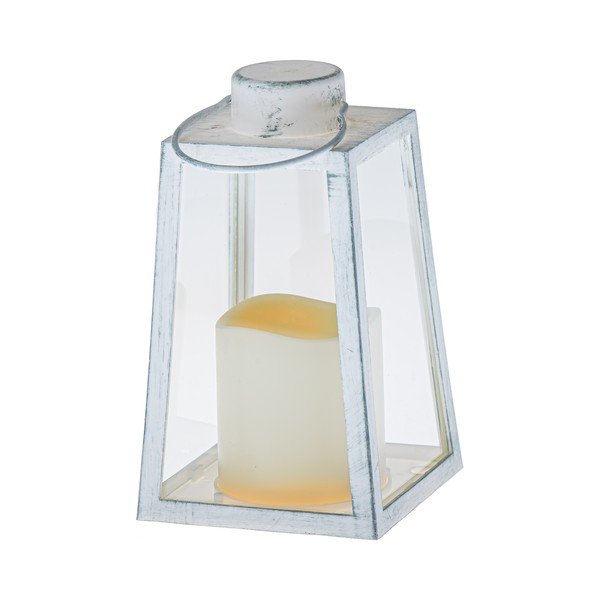 Bílá LED lucerna na baterky (výška 18 cm) – Dakls