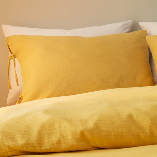 Žluté mušelínové povlečení na jednolůžko 135x200 cm Afra – Pineapple Elephant-image-1