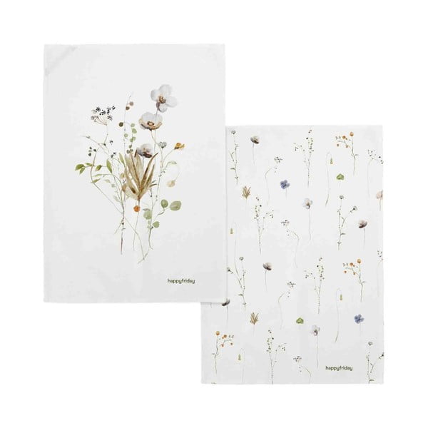 Bavlněné utěrky v sadě 2 ks 50x70 cm Ikebana – Happy Friday
