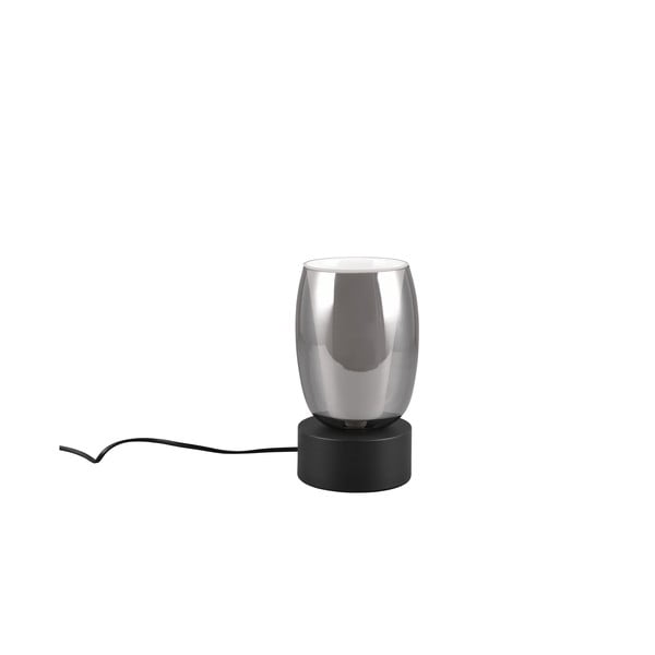 Stolní lampa se skleněným stínidlem v černo-stříbrné barvě (výška 24 cm) Barret – Trio Select