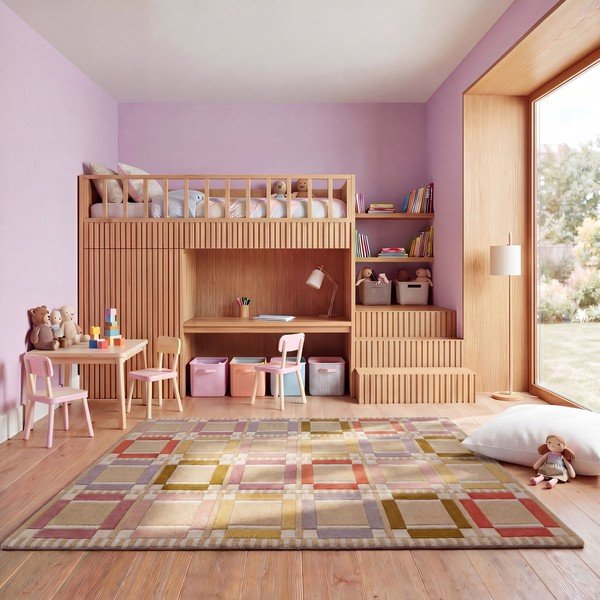 Ručně tkaný vlněný koberec v přírodní barvě 160x230 cm Quadro Wool – Flair Rugs-image-2