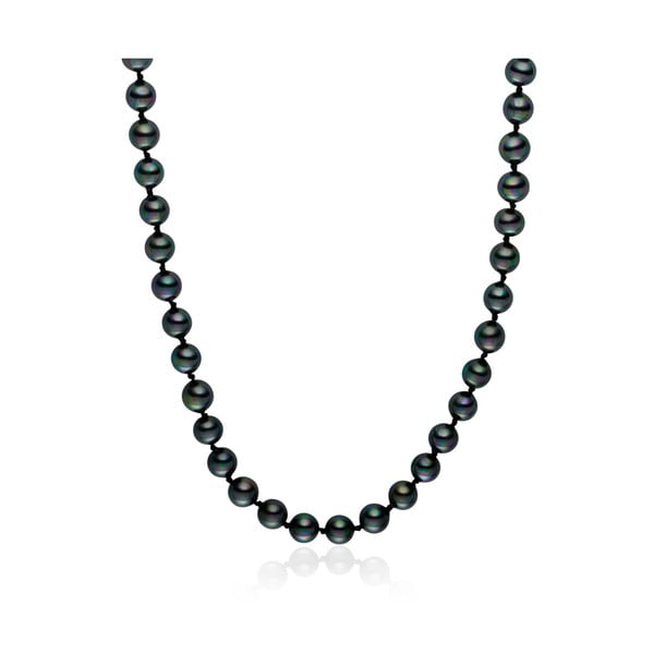 Černý perlový náhrdelník Pearls Of London Mystic, délka 50 cm