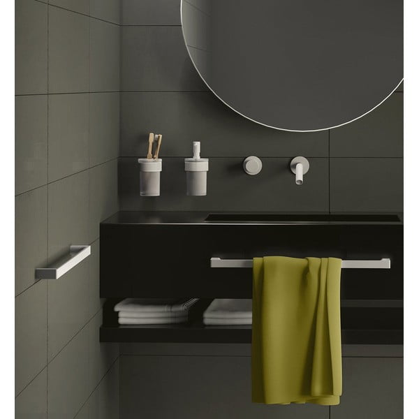 Bílý nástěnný skleněný kelímek na zubní kartáčky Gedy Pirenei – Sapho-image-1