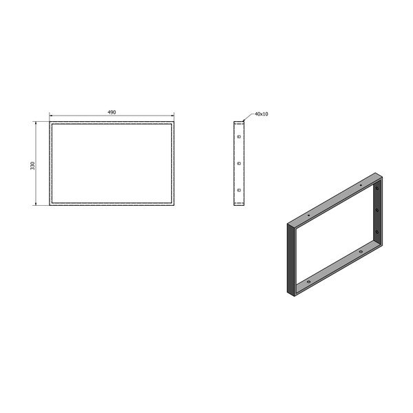 Černá ocelová podpěra pracovní desky 49x4 cm – Sapho-image-3