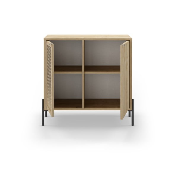 Nízká komoda v dekoru dubu v přírodní barvě 80x80 cm Inca – Marckeric-image-3