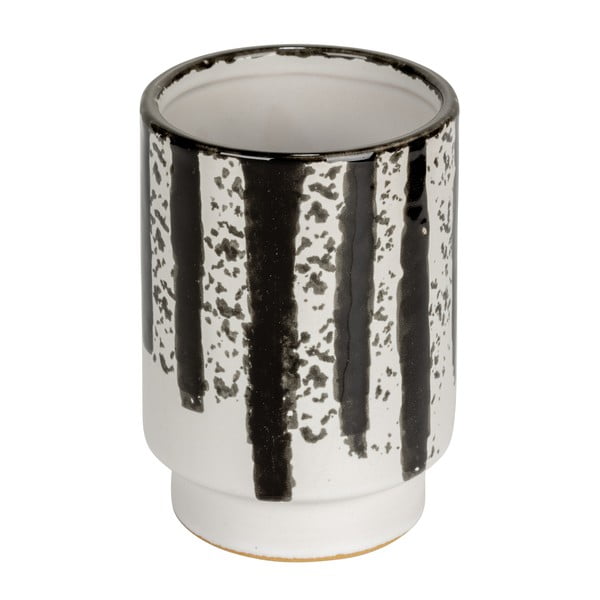 Černobílý keramický kelímek na zubní kartáčky Subiza – Wenko