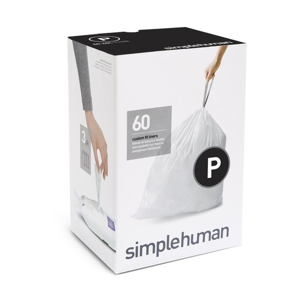 Stahovací pytle na odpadky v sadě 60 ks 60 l P – simplehuman