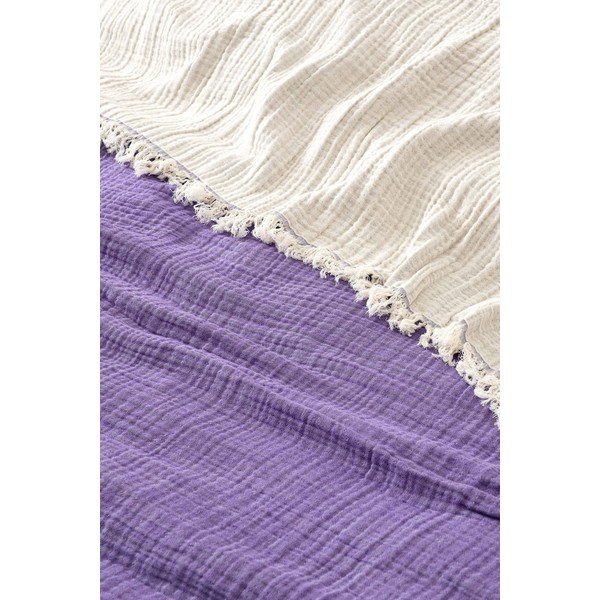 Fialový mušelínový přehoz na dvoulůžko 230x250 cm – Mijolnir-image-1