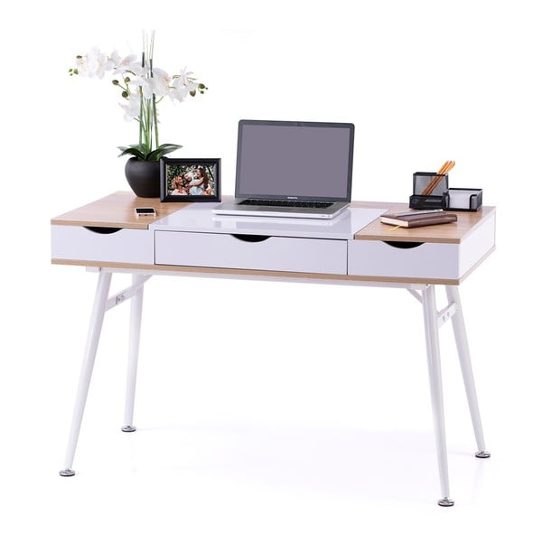 Pracovní stůl s deskou v dubovém dekoru 60x120 cm Faryn – Homede-image-3