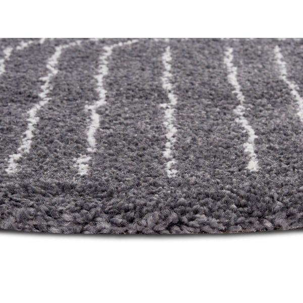 Tmavě šedý kulatý koberec ø 120 cm Dion – Hanse Home-image-3