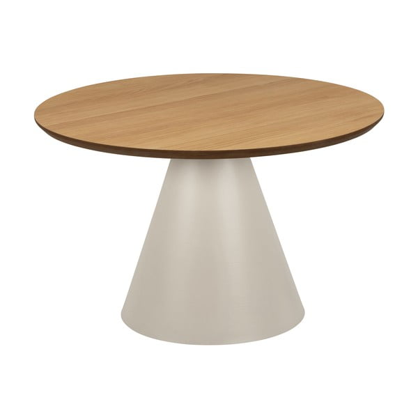 Kulatý konferenční stolek s deskou v dubovém dekoru v krémovo-přírodní barvě ø 65 cm Soli – Actona-image-3