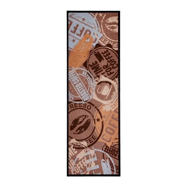 Hnědý běhoun Zala Living Coffee Stamp, 50 x 150 cm