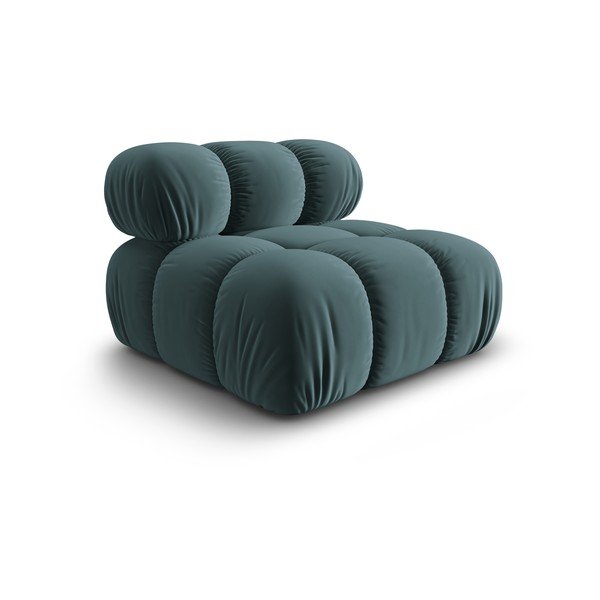 Sametový modul pohovky v petrolejové barvě (středový díl) Bellis – Micadoni Home-image-3