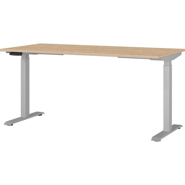 Polohovací pracovní stůl s elektricky nastavitelnou výškou s deskou v dubovém dekoru 80x160 cm Jet – Germania
