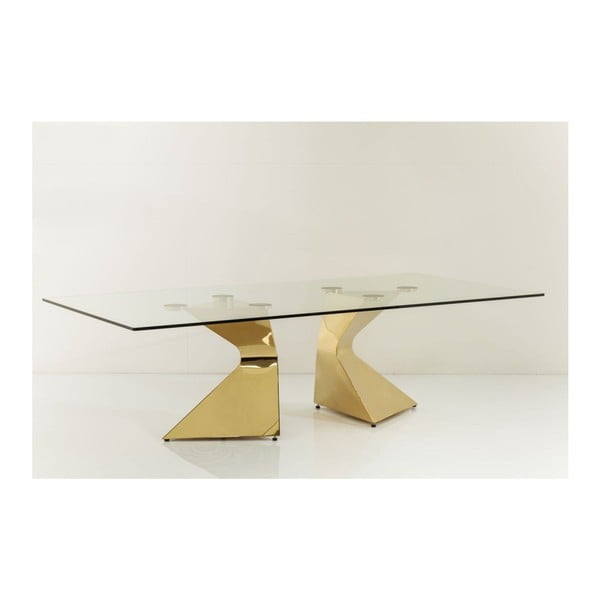 Konferenční stolek s podnožím ve zlaté barvě Kare Design Gloria