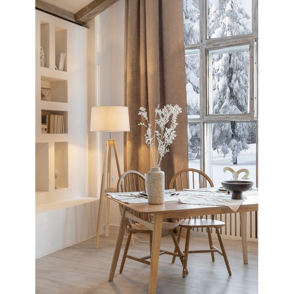 Bílá/v přírodní barvě stojací lampa (výška 145 cm) Leroy – Nova Luce-image-1