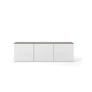 Bílá komoda s deskou v dekoru ořechu TemaHome Join, 180 x 57 cm