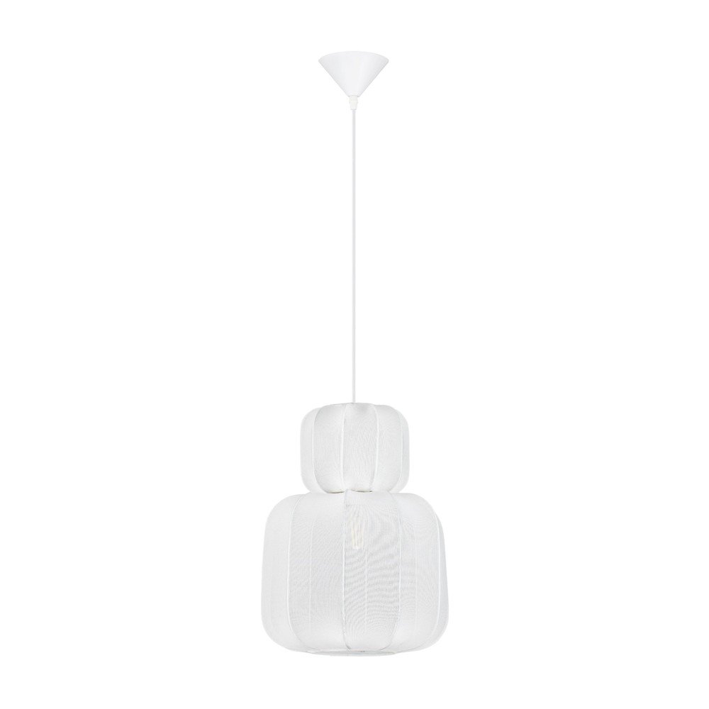 Matně bílé látkové závěsné svítidlo ø 28 cm Delina – Nova Luce
