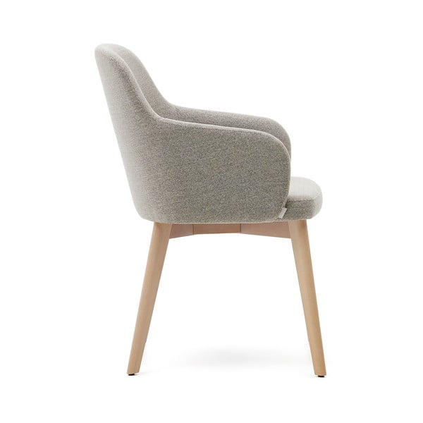 Béžové čalouněné jídelní křeslo s područkami Nelida – Kave Home-image-4