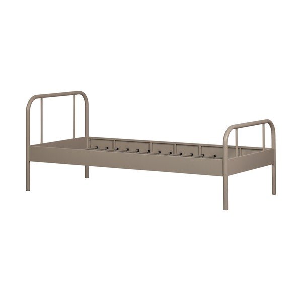 Béžová kovová jednolůžková postel s roštem 90x200 cm Mata – WOOOD-image-3