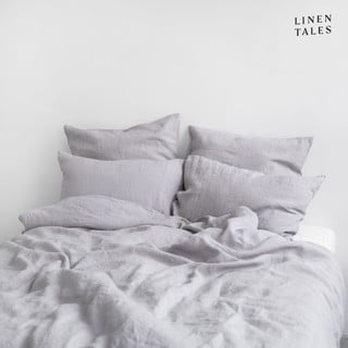 Světle šedé lněné povlečení na jednolůžko 135x200 cm – Linen Tales