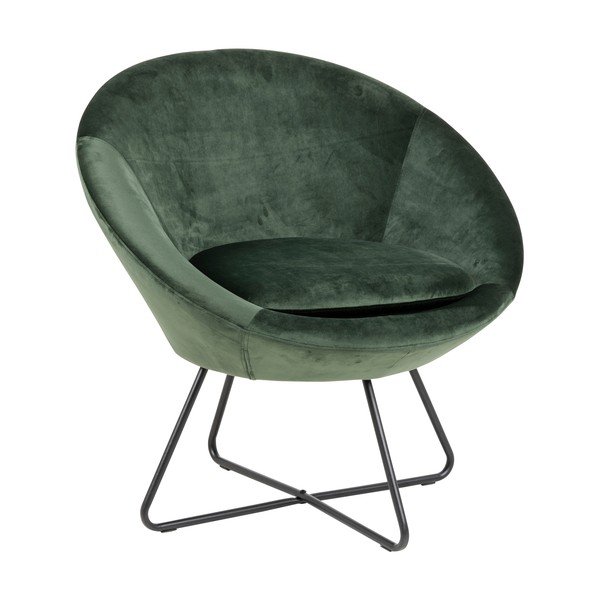 Zelené sametové křeslo Actona Center